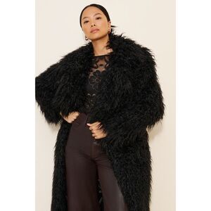 New Urban Outfitter Kimchi Blue Connor Faux Fur Longline Coat size XS TP